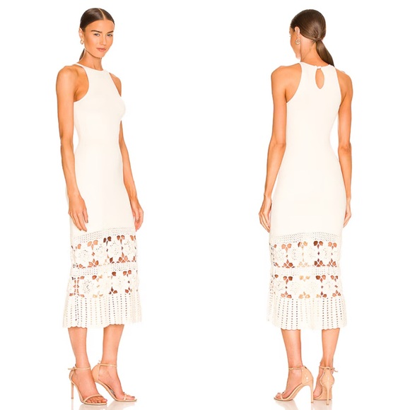 Tularosa Finley Crochet Midi Dress in Ivory Size Large NEW! New with tags! - Picture 15 of 15